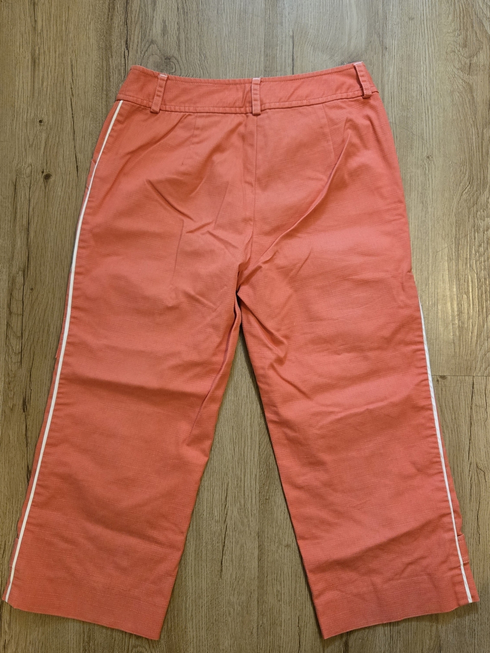 Cargo Capri 90's Mid-Rise Pants Vintage Coral Orange 4-Button Fly Size 6 - Picture 2 of 4